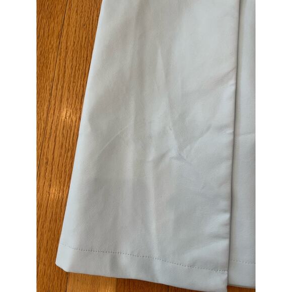 Francesca's Faux Leather Powder Blue Mini Skirt Zip Closure Small New - Picture 4 of 8